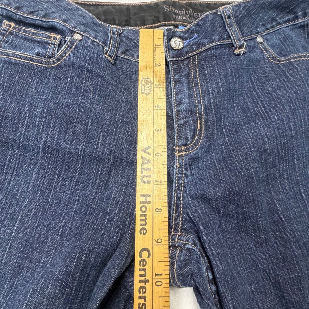 Simply Vera Vera Wang Straight Leg Jeans Dark Wash Blue Womens 10 - Picture 8 of 8